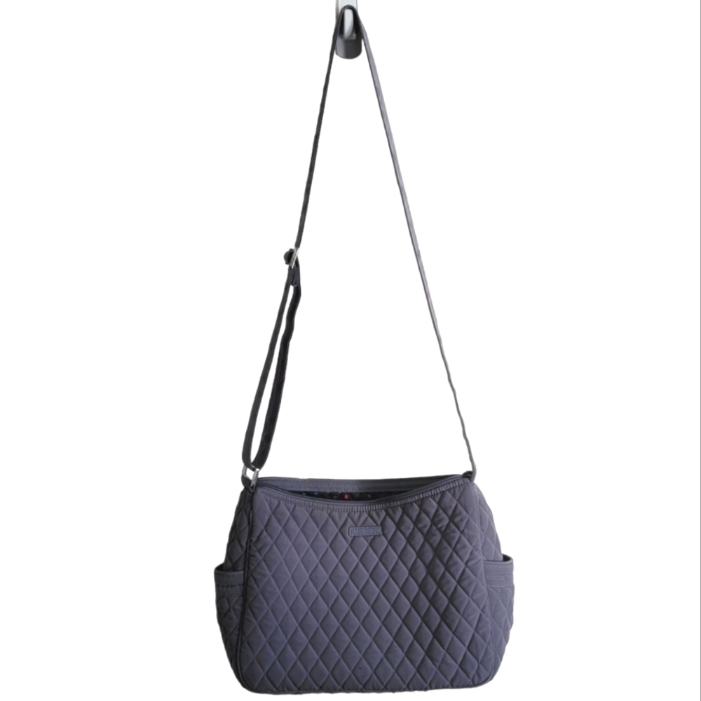VERA BRADLEY Quilted Gray Crossbody Bag